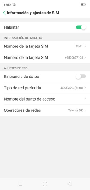 Para cambiar la red en caso de problemas de conectividad, seleccione Operadores de redes