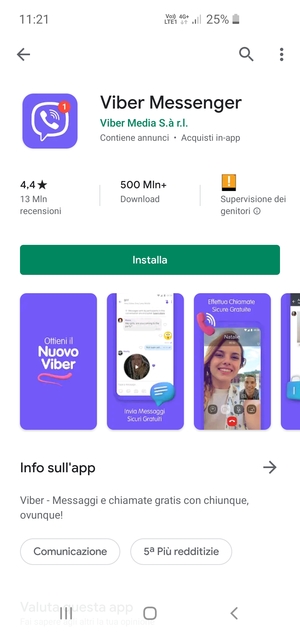Seleziona Installa