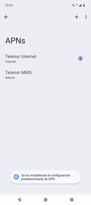 Seleccione Nuevo APN