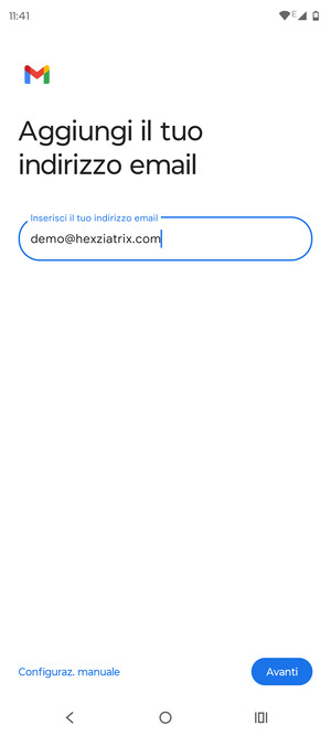 Inserisci il tuo indirizzo email e seleziona Avanti