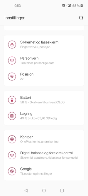 Bla til og velg Kontoer