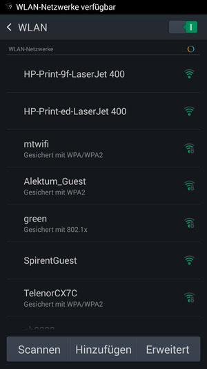 Wählen Sie das Wireless-Netzwerk, zu dem Sie eine Verbindung herstellen möchten