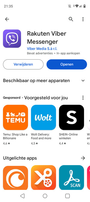 Selecteer Openen