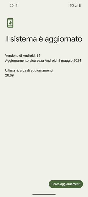 Se il tuo telefono è aggiornato, vedrai la seguente schermata