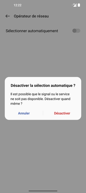 Sélectionnez Désactiver