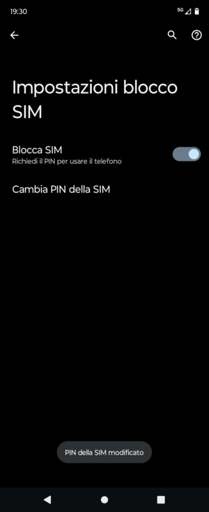 Il tuo PIN della SIM è stato modificato