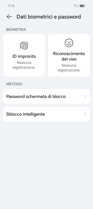Seleziona Password schermata di blocco