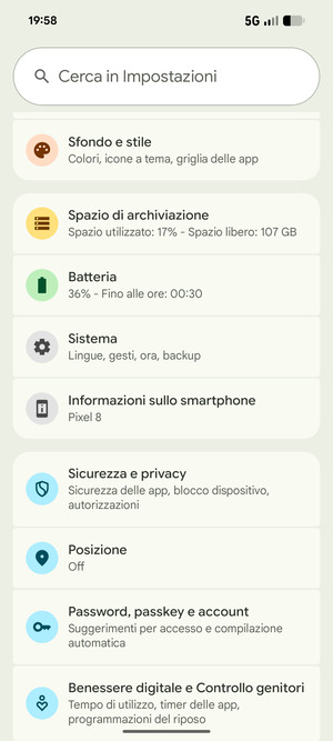 Scorri e seleziona Sistema