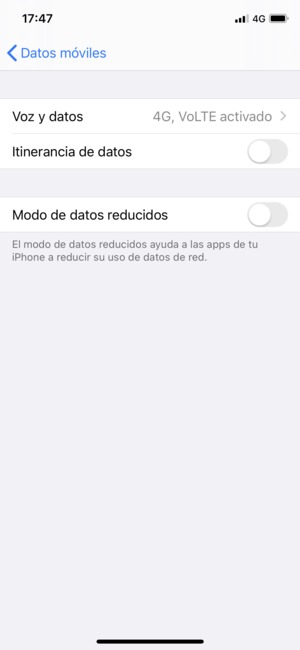 Seleccione Voz y datos
