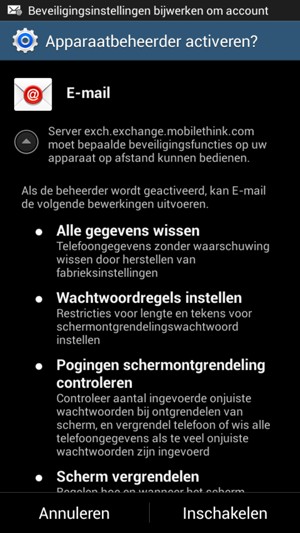 Selecteer Inschakelen