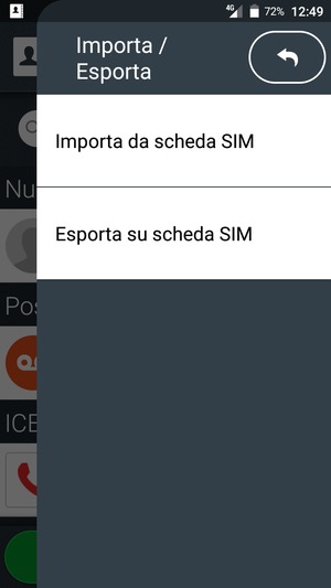 Seleziona Importa da scheda SIM