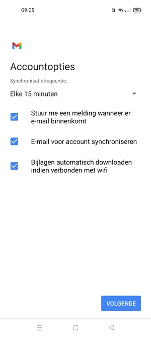 Selecteer VOLGENDE