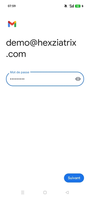 Saisissez votre mot de passe et sélectionnez Suivant