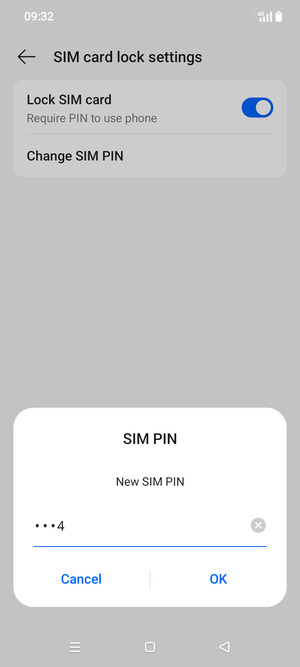 Enter your New SIM PIN and select OK