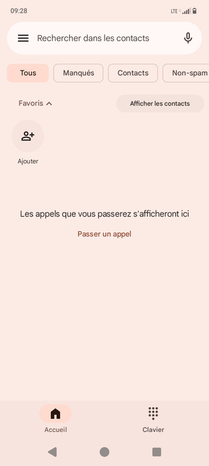 Sélectionnez 
  Clavier