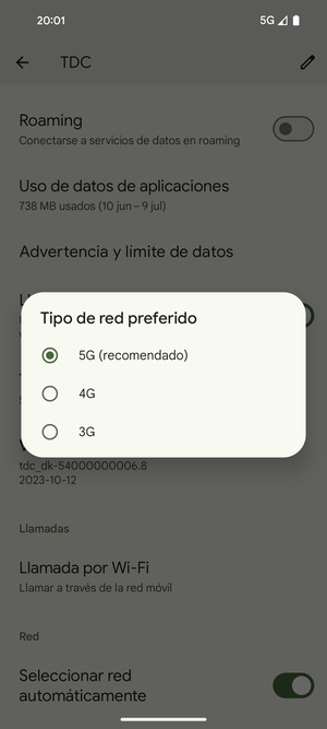 Seleccione la opción deseada
