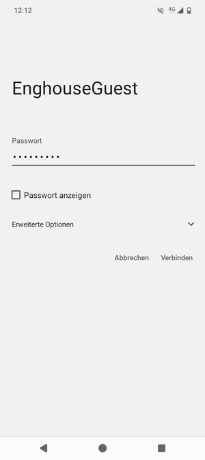Geben Sie das WLAN-Passwort ein und wählen Sie Verbinden