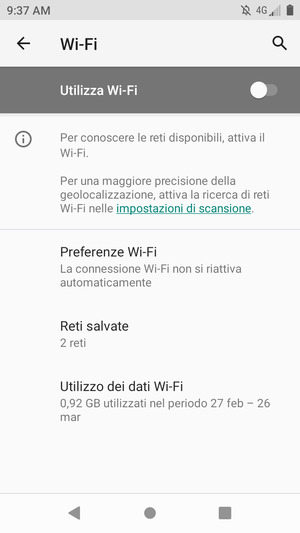 Attiva Utilizza Wi-Fi