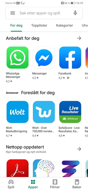 Velg søkefelt