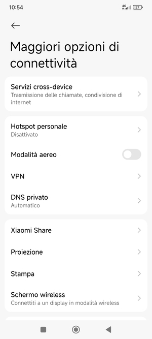 Seleziona Hotspot personale