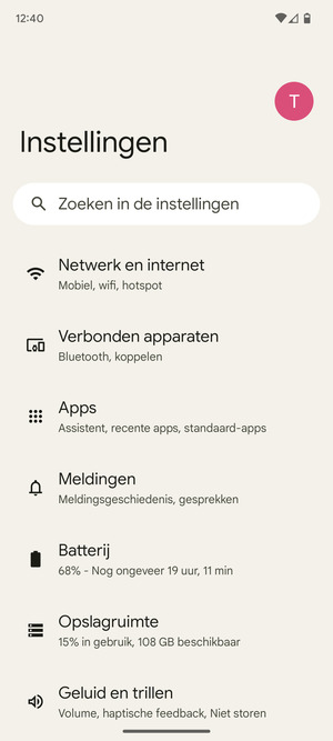 Selecteer Netwerk en internet