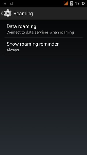 Select Data roaming