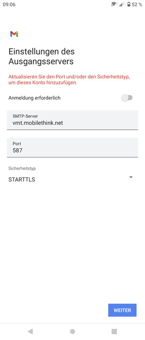 Wählen Sie Sicherheitstyp