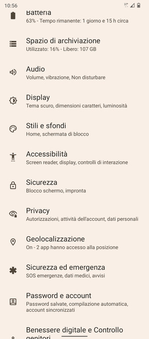 Scorri e seleziona Sicurezza