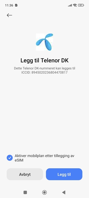 Velg Legg til