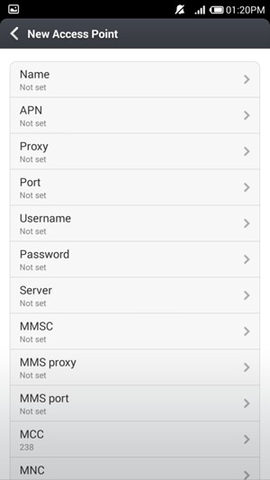 Enter MMS information