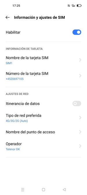 Para cambiar la red en caso de problemas de conectividad, seleccione Operador