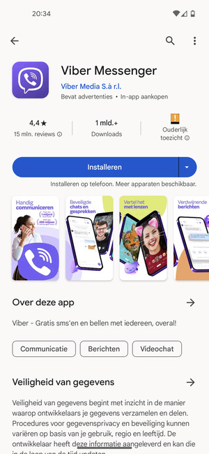 Selecteer Installeren