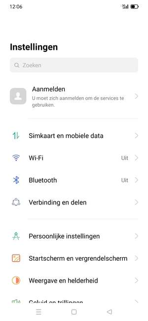 Selecteer Simkaart en mobiele data