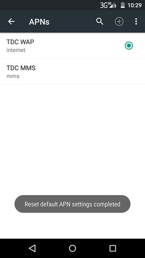 Your phone will reset to default Internet and MMS settings