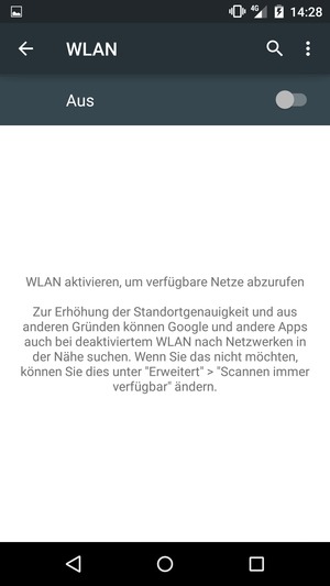 Schalten Sie WLAN ein