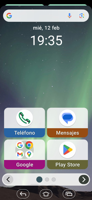 Deslice hacia abajo el menú superior