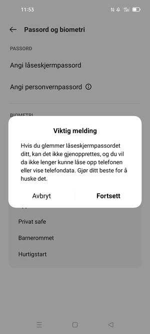 Velg Fortsett