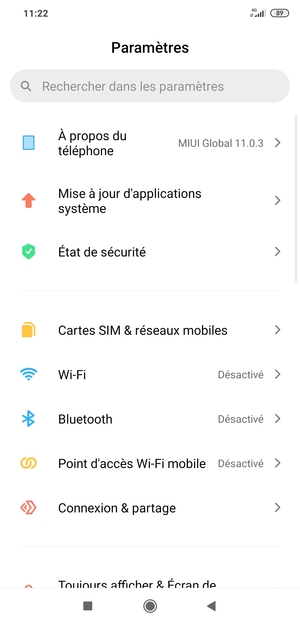Sélectionnez À propos du téléphone