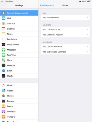 Select Add Mail Account