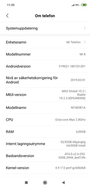 Välj Systemuppdatering