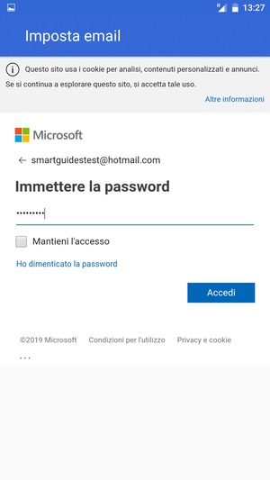 Inserisci la tua password e seleziona Accedi