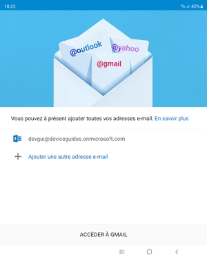 Sélectionnez ACCÉDER  À GMAIL