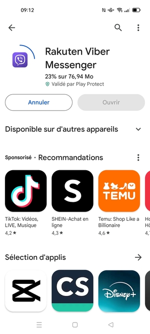 Veuillez attendre la fin de la procédure d'installation