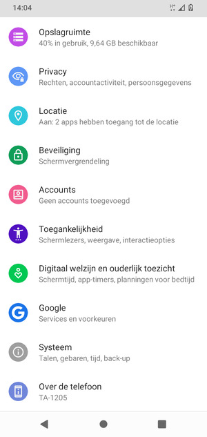 Selecteer Beveiliging