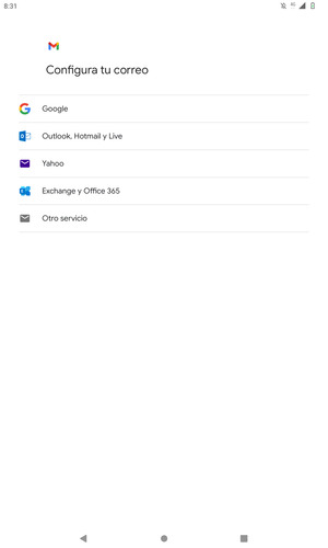 Seleccione Outlook, Hotmail y Live