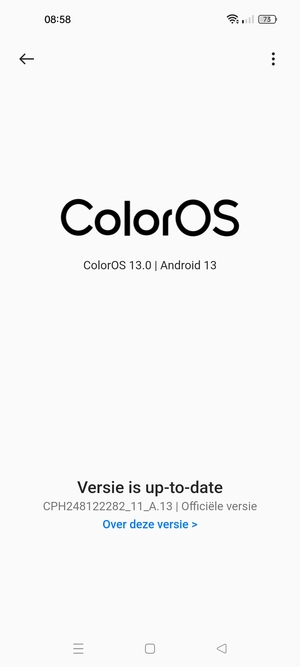 Als uw telefoon up-to-date is, zult u het volgende scherm zien