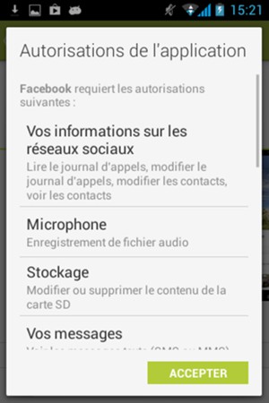 Sélectionnez ACCEPTER