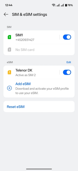 Your eSIM has now been activated