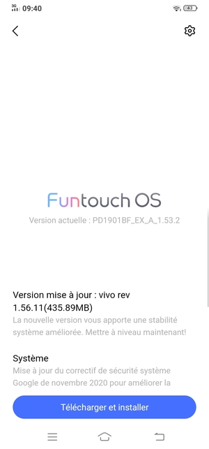 Si votre téléphone n'est pas à jour, sélectionnez Télécharger et installer