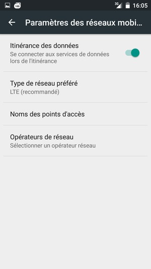Activer ou désactiver Itinérance des données